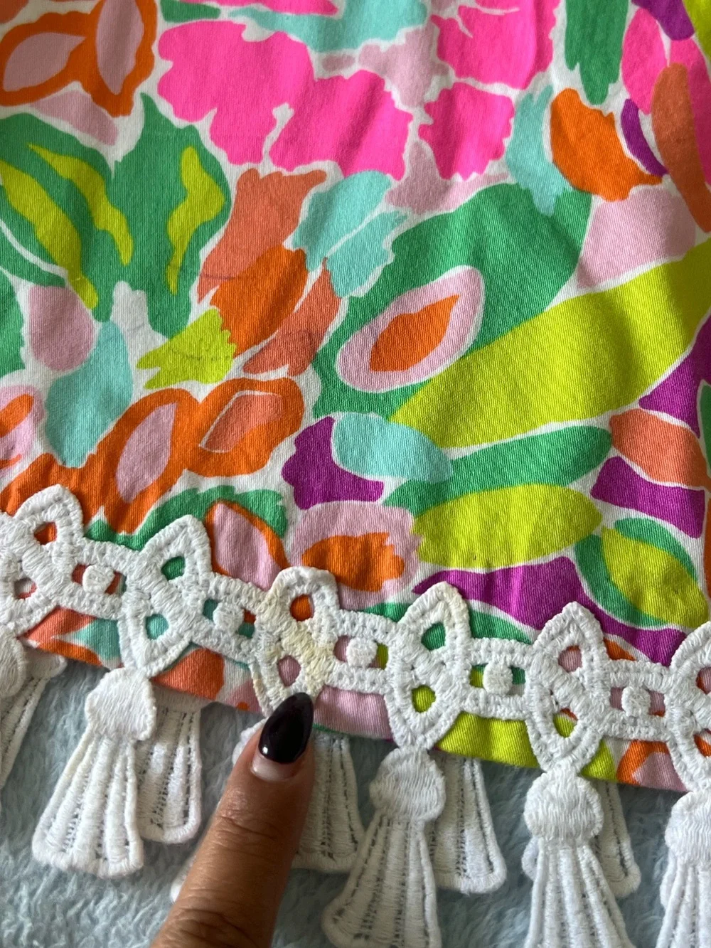 Lilly Pulitzer Shift Dress with Tassel Hem Flamingo Print size 7
